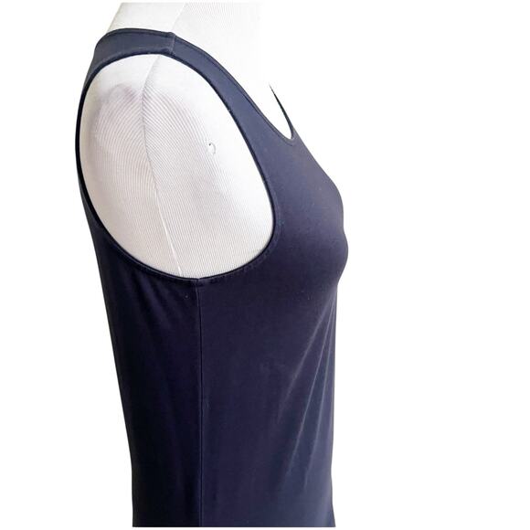 Theory Colorblock Drop Waist Dress Size Navy White Size Small Scoop Neck Minimal - Picture 5 of 13